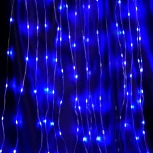 Светодиодная гирлянда Feron CL28 48606 занавес Водопад 3*3м + 3м 220V синий, статичная, c питанием от сети, прозрачный шнур