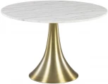 Стол обеденный La Forma (ex Julia Grup) Oria (Золотой,Белый/ Сталь,МДФ,Металл,Мрамор,Алюминий)