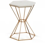 Журнальный стол La Forma (ex Julia Grup) Linha (Белый,Медный/ Мрамор,Металл,Медь)