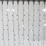 Гирлянда Занавес 2 x 3 м белый 220В, 600 LED, провод черный каучук 2,3мм, IP65 Laitcom ECO602-1-2W