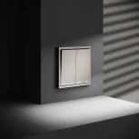 Проходной переключатель двухклавишный с подсветкой (кашемир) Voltum S70 VLS020403