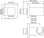 Шланговое подключение Wasserkraft A125 с держателем для душа