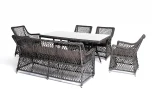 Обеденная группа плетеная на 6 персон, цвет графит 4SIS Катания KATS2C4T-6-SET graphite