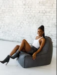 Кресло Dreambag Манхеттен Графит с Пуфом 1423703