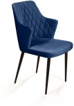 Стул с подлокотниками Hunt ромб, бархат синий 29 / чёрный конус Top Concept 75394