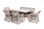 Обеденная группа плетеная на 6 персон, цвет бежевый 4SIS Катания KATS2C4T-6-SET beige