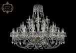 Подвесная большая люстра Art Classic 11.21 11.21.20+10+5.460.Gd.Sp (220V, хрусталь, на цепи, подсвечник, свеча)