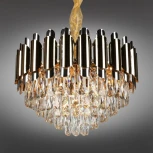 Подвесная люстра Omnilux 814 OML-81403-08 (220V, хрусталь, на цепи, круглые)