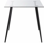 Стол SOPHIA (mod. 5003) металл/стекло (8мм), 140 х 80 75 см, черный / прозрачный Tetchair 19231