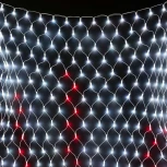 Светодиодная Сеть 2 x 2 м Разноцветная с Контроллером 220В, 400 LED, Провод Белый Каучук, IP65
