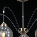 Потолочная люстра на штанге ILLUMICO IL0433-5PSQ-79 BK AB (220V, шар)