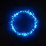 Гирлянда Роса 10м Синяя 12В, 100 LED, Провод Прозрачный Проволока, IP20