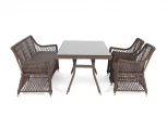 Обеденная группа плетеная на 4 персоны, цвет коричневый 4SIS Катания KATS2C2T-4-SET brown