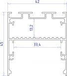 Алюминиевый профиль накладной/подвесной "Profile System" для светодиодной ленты до 33,4мм Ambrella Illumination GP3050AL