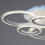 Потолочная люстра светодиодная на штанге с пультом Reluce 09812-3.3-3+3A WH (RGB) (220V, кольцо)