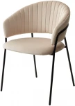 Стул M-City ГЕММА, цвет бежевый #H06, велюр / черный каркас