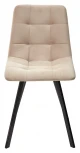 Стул CHILLI-Q SQUARE бежевый #5, велюр / черный каркас, 4 шт./1 к