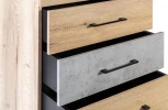 Комод R-Home с 5 ящиками Loft Дуб натур/Бетон