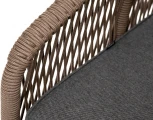 "Канны" диван 2-местный плетеный из роупа, основание дуб, роуп коричневый круглый, ткань темно-серая 027 4SIS арт.УТ-00006830