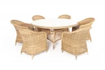 Обеденная группа плетеная, цвет соломенный 4SIS Эспрессо-150 R ECR6T-7-SET