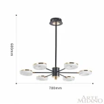 Потолочная люстра на штанге Arte Milano 277499/6 BK/GD (LED, 220V)