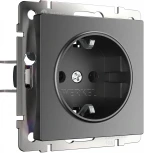 Розетка с заземлением (графит матовый) Werkel W1171064 (a063103)