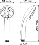 Смеситель Wasserkraft Wern 4201 для ванны с душем, матовый хром