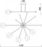 Потолочная люстра на штанге Escada Universe 695/5P (220V, шарики)