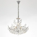Подвесная люстра Citilux Ritz CL310081 (220V, хрусталь, подвески, на цепи, листья, ветки)