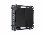Комплект механизма Ambrella Volt 2-клавишного выключателя OMEGA MO803010 Черный матовый QUANT