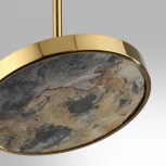 Подвесной светильник Odeon Light Bergi 5079/15L зол./серо-бежевый/металл/натур.камень/акрил с переключ.цветов.темпер. LED 15W 3000К/4000K/6000K (220V, на проводе, круглые)
