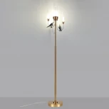 Торшер Odeon Light Lark 5431/12FL золотой(под латунь)/белый градиент/беж./зеленый/ металл/стекло/керамика LED 12W 4000K (220V, выключатель, птички)