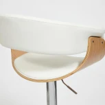 Барный стул VIMTA (mod.4021S) белый/натуральный/хром (металл/дерево/экокожа)