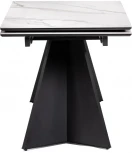 Керамический стол Woodville Ливи 140х80х78 белый мрамор / черный 532400