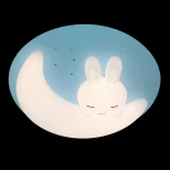 Потолочная люстра с таймером Natali Kovaltseva LED LAMPS 81087 (для детской, 220V, пульт управления, управление смартфоном, умный дом - LampSmart, круглые, животные, луна)