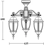Потолочный светильник уличный Oasis Light ARSENAL L 91270LA/3 Bl (220V, фонарь, IP44)