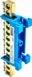 Шина нулевая на изоляторе на DIN-рейку 12 выводов (синий) Stekker 49560