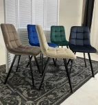 Стул CHILLI SQUARE BLUVEL-78 GREEN, велюр / черный каркас, М-City