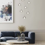 Подвесной светильник ST Luce Waterfall SL6017.101.07 Хром/Прозрачный с пузырьками воздуха LED 7*3W (220V, на проводе)