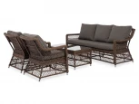 Лаунж-зона из искусственного ротанга, цвет коричневый 4SIS Гранд Латте GLS3C2T-4-SET brown