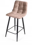 Стул полубарный UNO, бархат бежевый 5 / чёрный конус Top Concept UNO 74637