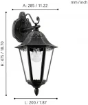 Настенный фонарь уличный Eglo Navedo 93456