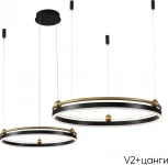 Подвесной светильник светодиодный с пультом Crystal Lux FERNANDO FERNANDO SP123W LED BLACK/GOLD (220V, на тросе)