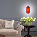 Подвесной светильник Escada Rise 10177/1S Black/Red 1х60Вт Е27, металл/стекло, черный/красный