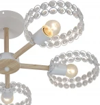 Потолочная люстра на штанге Escada Banjo 679/5P White 5х60Вт Е27, металл/хрусталь, белый/дерево