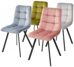 Стул CHILLI SQUARE BLUVEL-06 серо-голубой, велюр / черный каркас M-City 629M04896