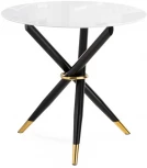 Стеклянный стол Woodville Rock 100х75 white / black 15536