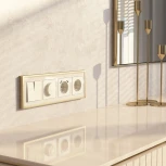 Рамка на 4 поста Baguette (айвори/латунь) Werkel W0042851 (a062783)