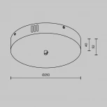 Потолочная чаша для ввода питания с блоком питания системы Shelf Maytoni Accessories for system Shelf CA031B-B