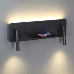 Настенный светильник с беспроводным ЗУ Lumion Cosi 5683/10WL LEDIO черный LED 10W 700Лм 3000К 220V (выключатель)